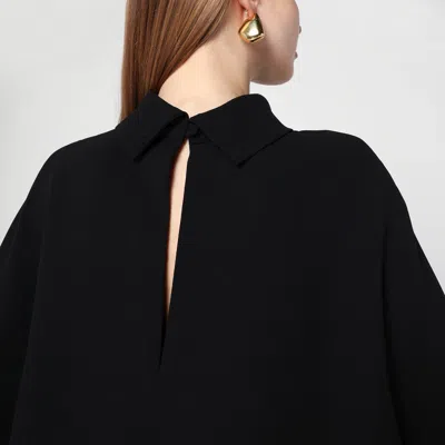 Mark Kenly Domino Tan Black Bailee Blouse In Crêpe Georgette