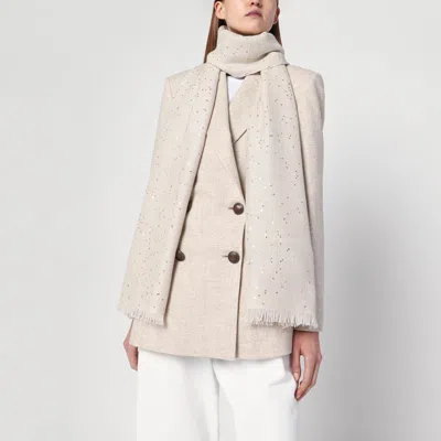Brunello Cucinelli Cashmere Rustic Beige Scarf