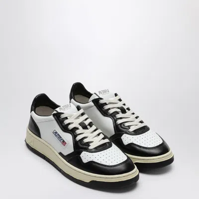 Autry Low-top Sneakers With Textured And Smooth Leather Design In White