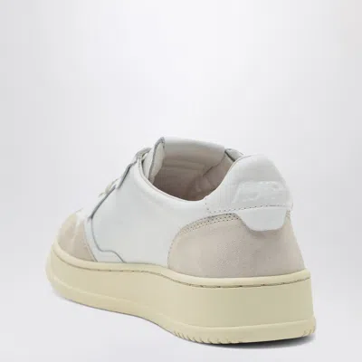 Autry Medalist White Low Top Sneakers With Beige Suede Details In Leather Man