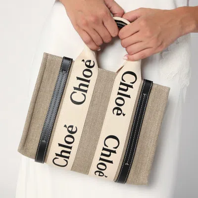 Chloé Woody Little Bag In Beige Canvas