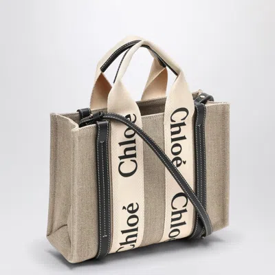 Chloé Woody Little Bag In Beige Canvas