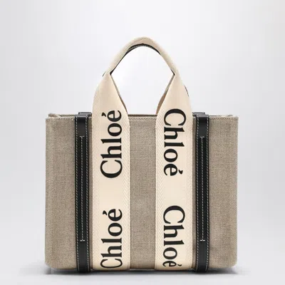 Chloé Woody Little Bag In Beige Canvas