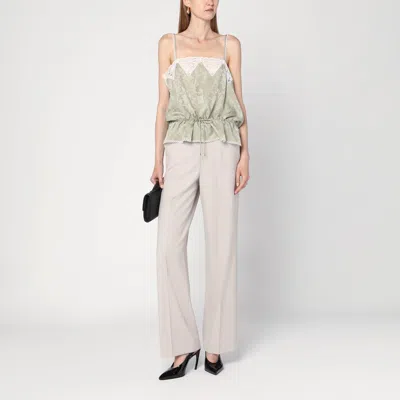 Victoria Beckham Pumice-coloured Trousers In Wool Blend In Neutral