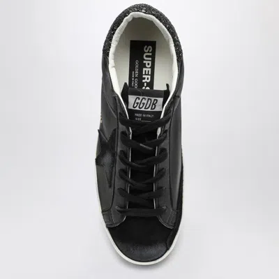 Golden Goose Super-star Black Low Trainer With Rhinestones