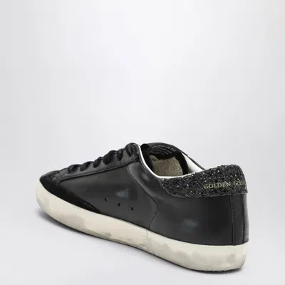 Golden Goose Super-star Black Low Trainer With Rhinestones
