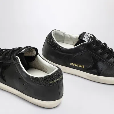 Golden Goose Super-star Black Low Trainer With Rhinestones