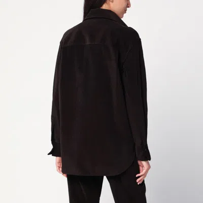 Ferragamo Brown Shirt In Ribbed Velvet Women In Brown