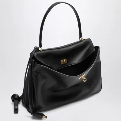 Balenciaga Smooth Black Calfskin Medium Rodeo Bag Women In Black