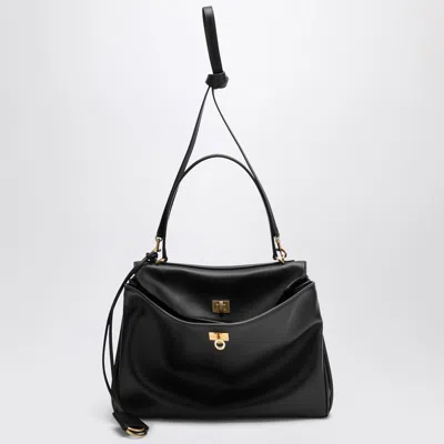Balenciaga Smooth Black Calfskin Medium Rodeo Bag Women In Black