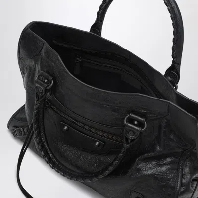 Balenciaga Women Le City Medium Leather Shoulder Bag In Black