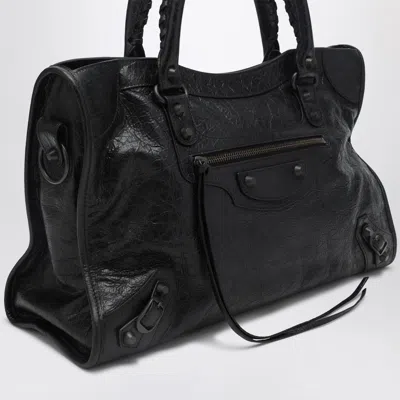 Balenciaga Women Le City Medium Leather Shoulder Bag In Black