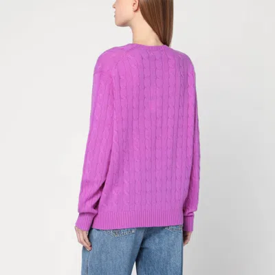 Polo Ralph Lauren Purple Cable-knit Sweater In Wool And Cashmere In Purple