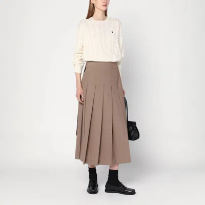 Polo Ralph Lauren Cream-colored Cable-knit Sweater In Wool And Cashmere