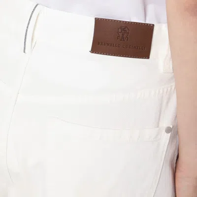 Brunello Cucinelli White Cotton Trousers