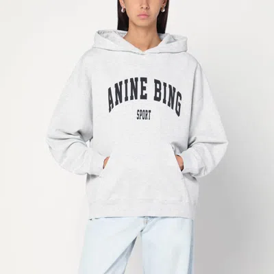 Anine Bing Harvey Logo Print Hooded Sweatshirt In White