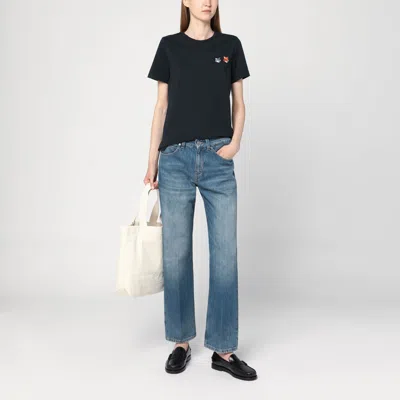 Maison Kitsuné Double Fox Head Patch Cropped T-shirt