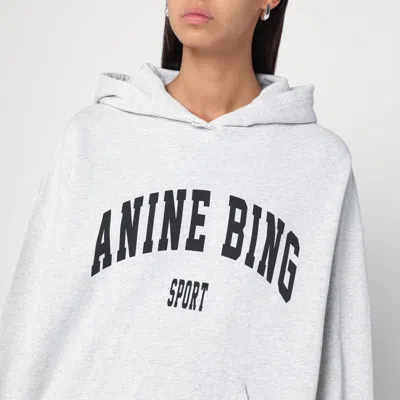 Anine Bing Harvey Logo Print Hooded Sweatshirt In White