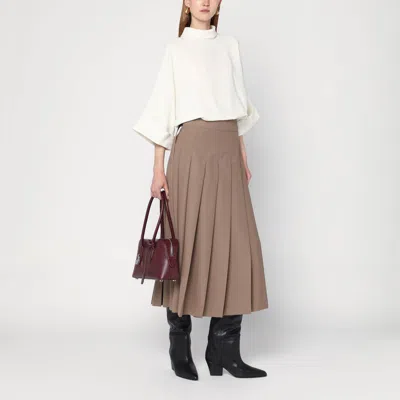 Mark Kenly Domino Tan Ivory Bailee Blouse In Crêpe Georgette
