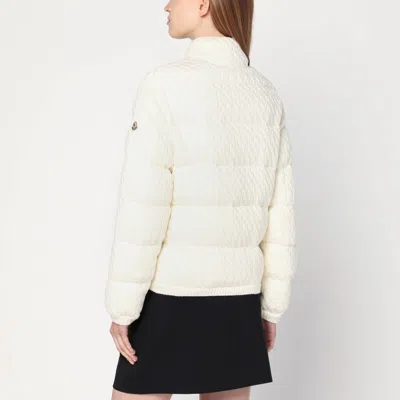 Moncler White Puffer Jacket With Braids In Cotton Blend