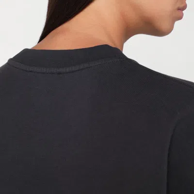 Anine Bing Miles Washed Black Cotton Sweatshirt In Black
