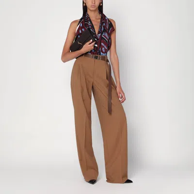 Max Mara Hazelnut Wool Canvas Trousers