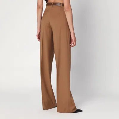 Max Mara Hazelnut Wool Canvas Trousers