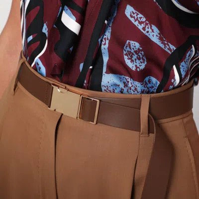 Max Mara Hazelnut Wool Canvas Trousers