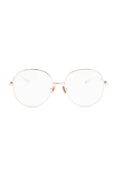 Valentino Round-frame Glasses In White