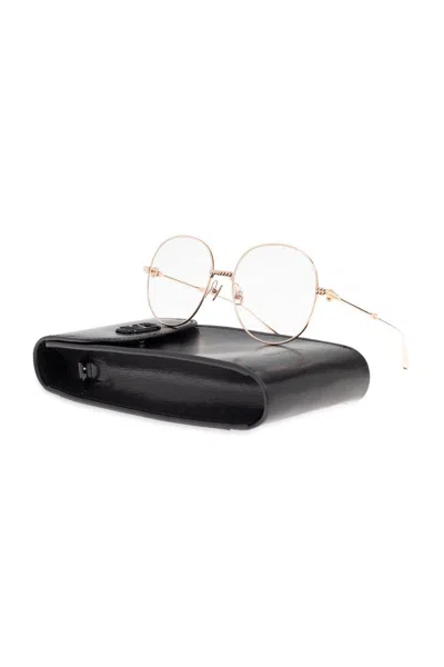 Valentino Round-frame Glasses In White