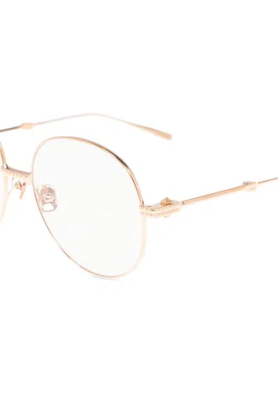 Valentino Round-frame Glasses In White