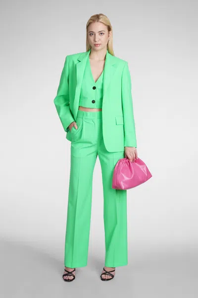 Msgm Pants In Green Wool In Green