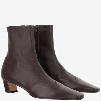 Khaite Cowboy Boots With Square Toe And Low Heel In Brown