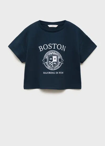 Mango T-shirt En Coton Brodé Bleu Marine - Enfants - 11-12 Ans -  Kids In Blue
