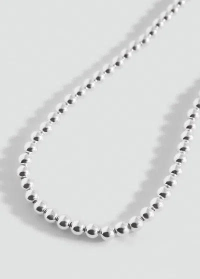 Mango Teen Collier Boules Argent - Fille - Taille Unique -