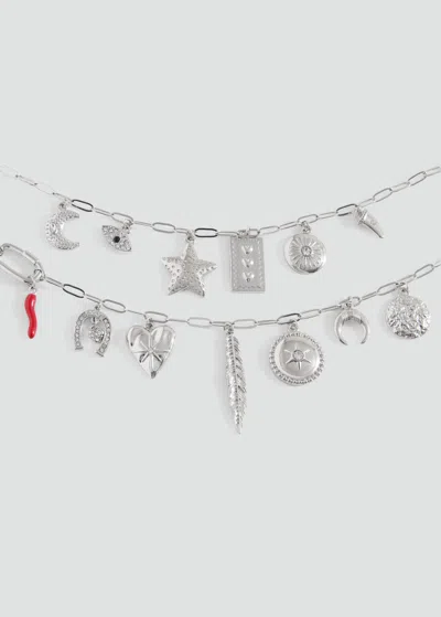 Mango Teen Collier Pendentifs Perles Argent - Fille - Taille Unique -