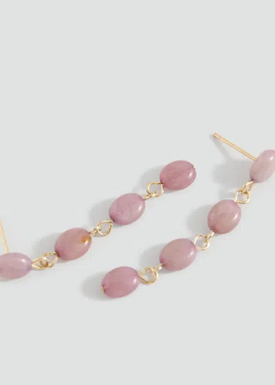 Mango Teen Boucles D'oreilles Pendantes Pierres Violet Clair/pastel - Fille - Taille Unique -