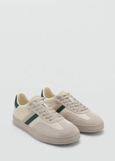 Mango Teen Tennis Combinées Cuir Daim Blanc Cassé - Garçon - 43 -