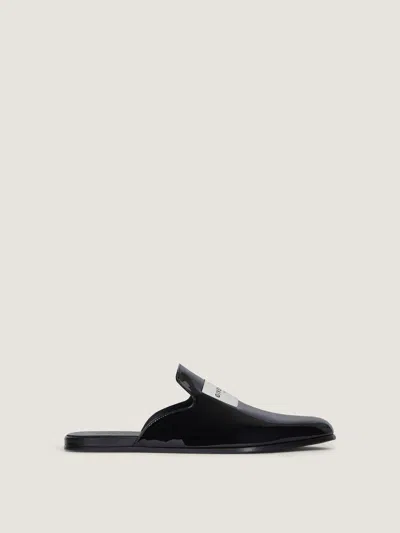 Givenchy Label Flat Mules In Patent Leather