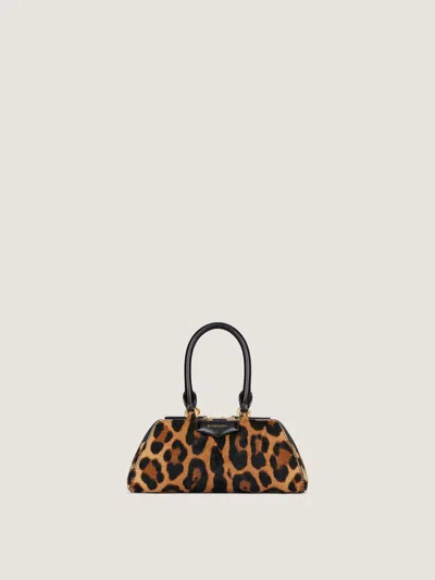 Givenchy Mini Antigona East-west Bag In Leather With Leopard Print