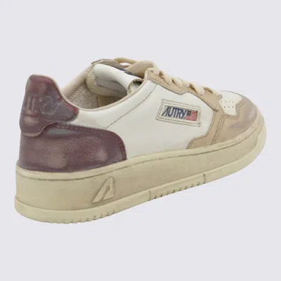 Autry White And Brown Metal Sneakers