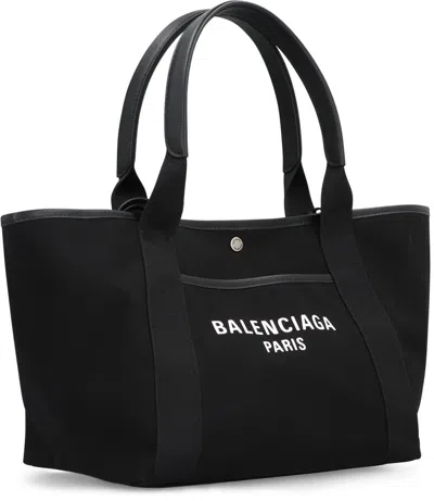 Balenciaga Borsa Shopping Biarritz Media In Tela Nera Donna