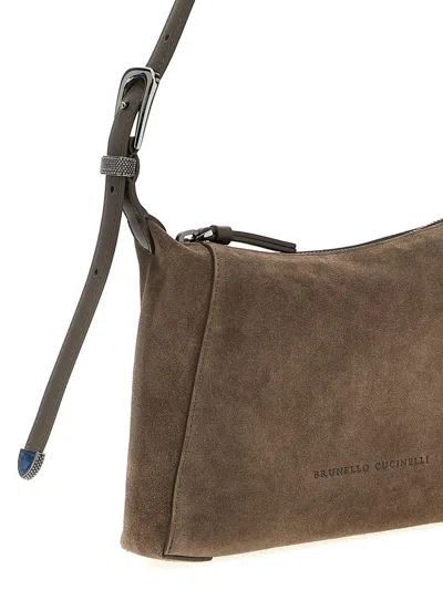 Brunello Cucinelli Suede Bc Duo Bag With Shiny Details
