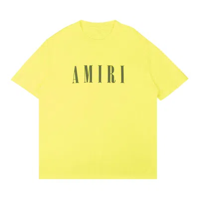 Pre-owned Amiri Damaged Core Logo Short-sleeve T-shirt 'neon Lime' | Yellow | Men's Size S
