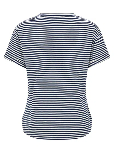 Brunello Cucinelli Striped Cotton T-shirt With Jewel Pocket Detail In Multi