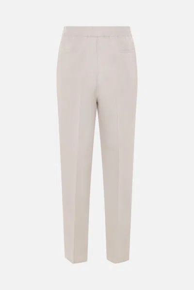 Brunello Cucinelli Elasticated Waistband Drawstring Pants In Neutral