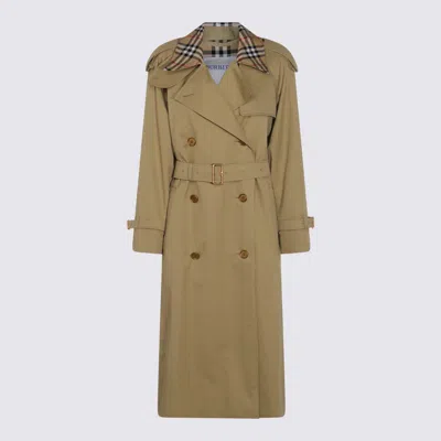 Burberry Light Beige Cotton Castleford Trench Coat In Neutral