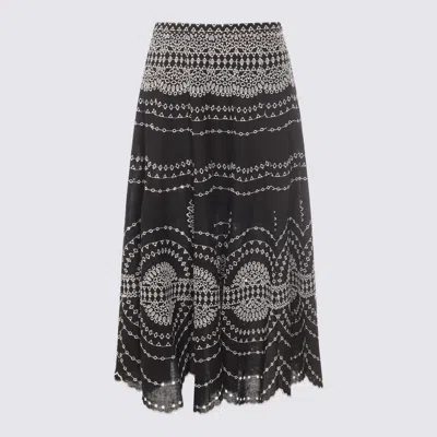 Charo Ruiz Black And White Cotton Skirt