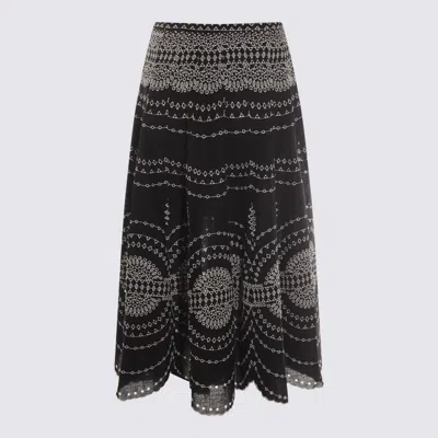 Charo Ruiz Black And White Cotton Skirt