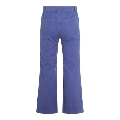 Chloé High Waist Wide Leg Trousers With Belt Loops In Blue
